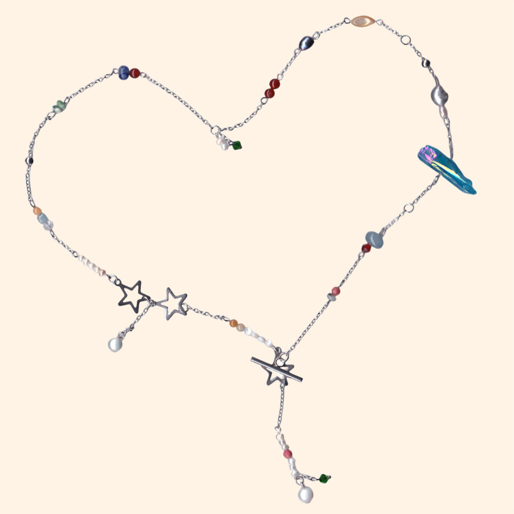 LING LAN Jewelry MILKY WAY Unique Elegant Handcrafted Multi-way Crystal MILKY WAY Creative Pearl Necklace