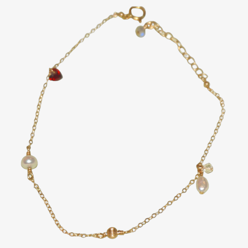 14K Gold-Filled Dainty TOMORROW Charm Bracelet | Dazzling Labradorite & Pearl Jewelry