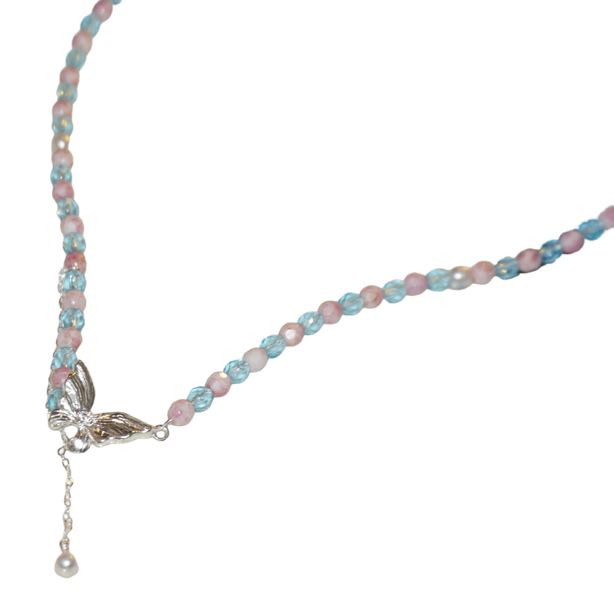 Dainty Sterling Silver FLIPPED | Butterfly Pearl Necklace | LING LAN Jewelry 20.FLIPPED.3