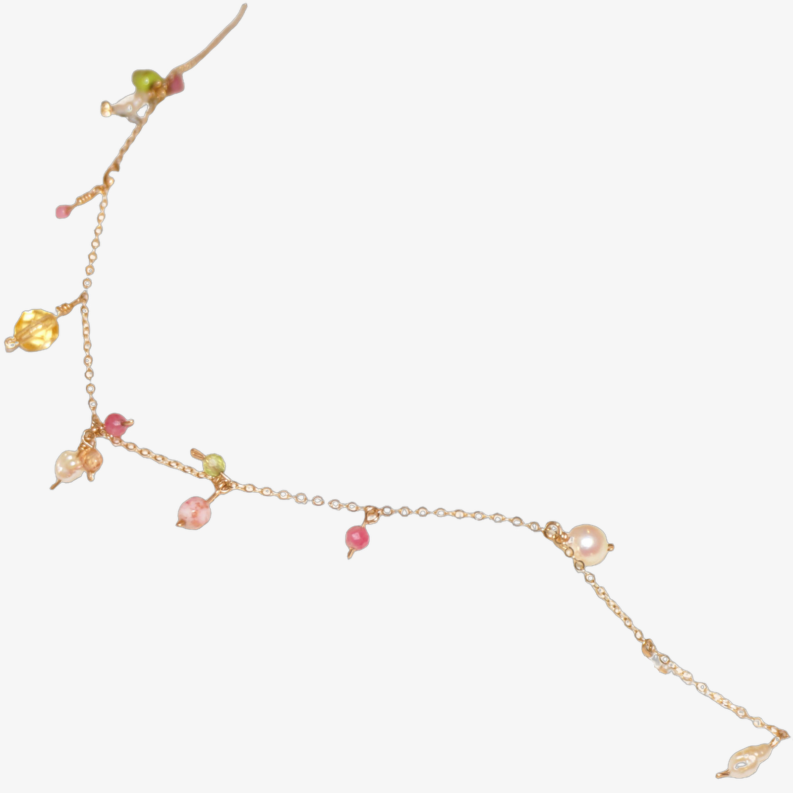 14K Gold-Filled Dainty BLOSSOM Pearl Bracelet | Colorful Handmade Beaded Bracelet 21.BLOSSOM.1 background f6f6f6
