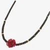 14K Gold-Filled Healing FLAME | Cinnabar Rose Necklace | LING LAN Jewelry 26.FLAME .1222