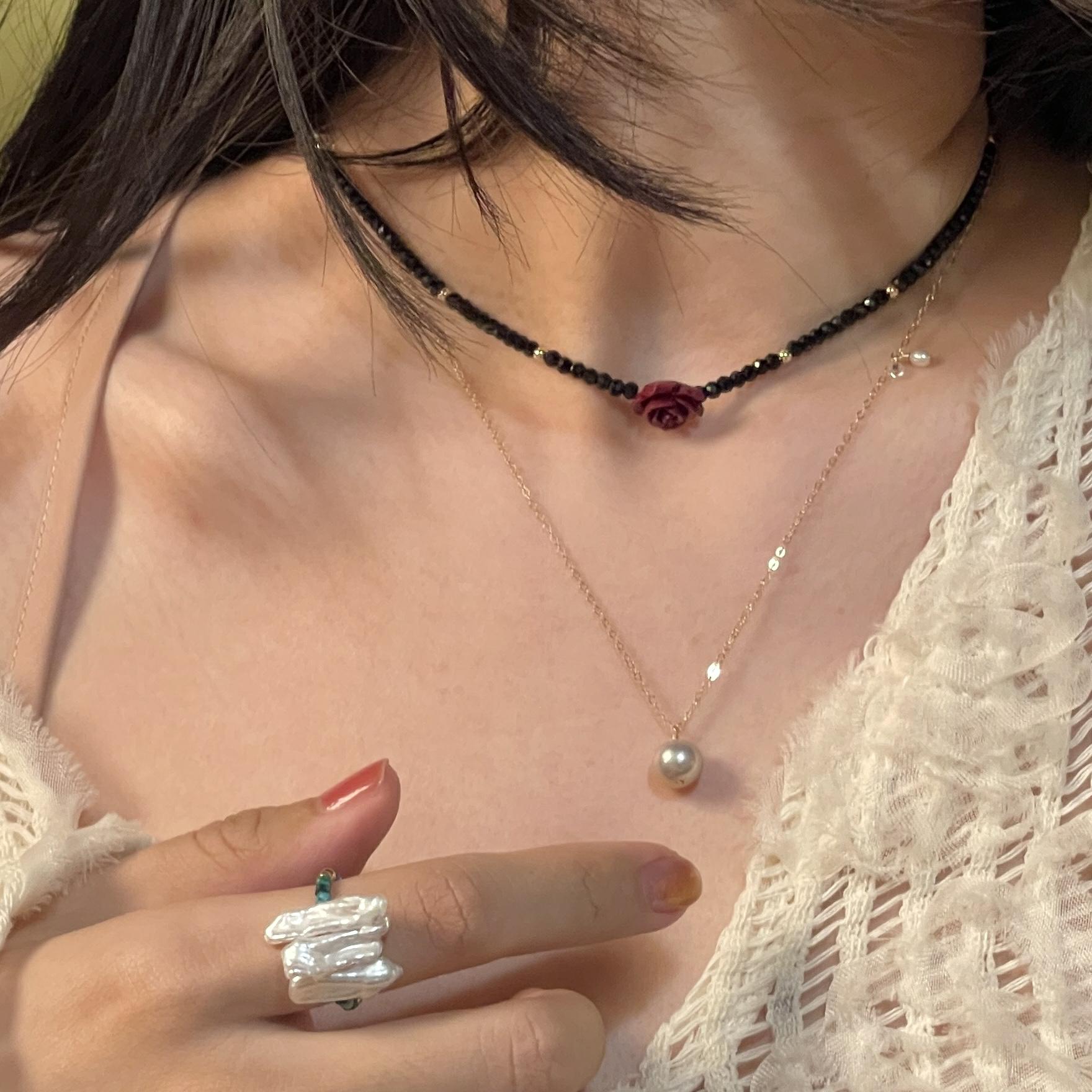 14K Gold-Filled Healing FLAME | Cinnabar Rose Necklace | LING LAN Jewelry FLAME.IMG 463320260709 190309