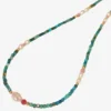 Dainty SILKROAD Chrysocolla Necklace with Nugget Pearl – 14K Gold-Filled, Handpicked Gemstones SILKROAD122