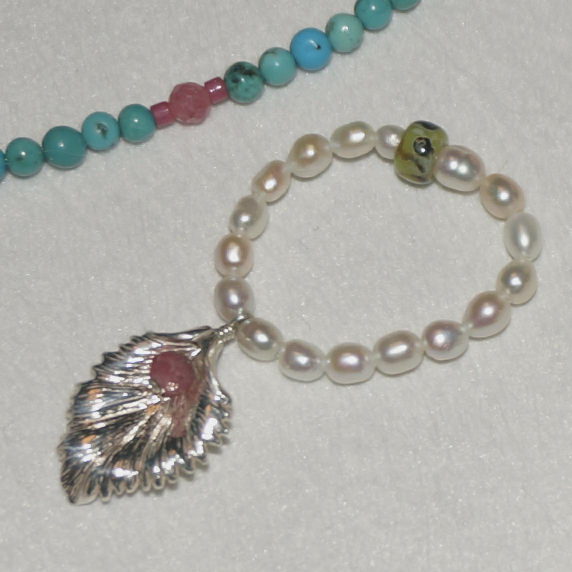 Sterling Silver FREEDOM | Pearl Leaf Ring with Pink Stone & Freshwater Pearls | LING LAN Jewelry freedomDSC0560120260727 150453 1