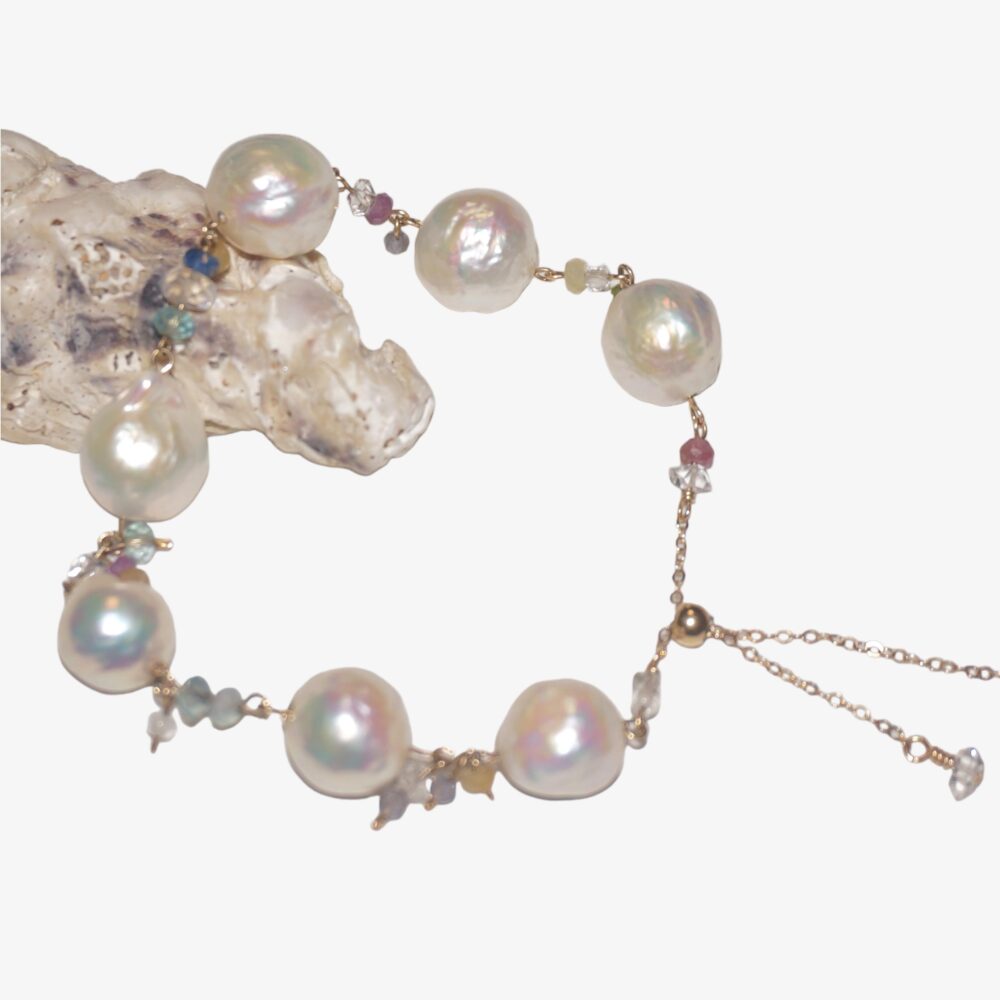 Luxurious 14K Gold-Filled DREAM Baroque Pearl Gemstone Bracelet – Timeless Luxury by LING LAN Jewelry