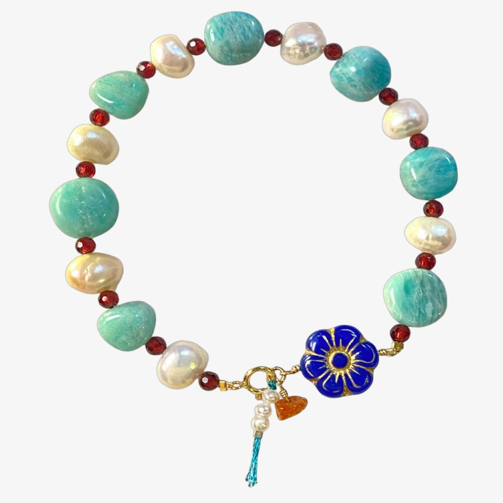 Eye-catching ETERNAL BLOOM 14K Gold-Filled Multi-Wear Floral Pearl Bracelet – Colorful Elegance by LING LAN Jewelry