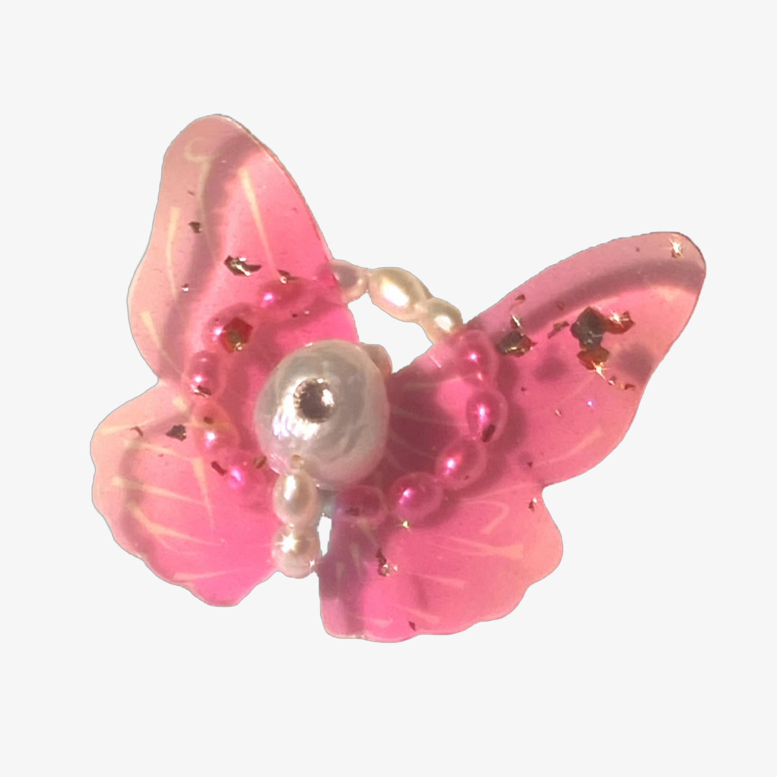 MIRACLE Zircon Pearl Butterfly Ring – Romantic Elegance by LING LAN Jewelry ❤❤MIRACLE 1429.1.WHITE background f6f6f6