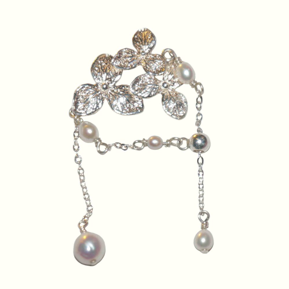 Dainty Sterling Silver Pearl Ring Dancing Chic ELARA for Wedding