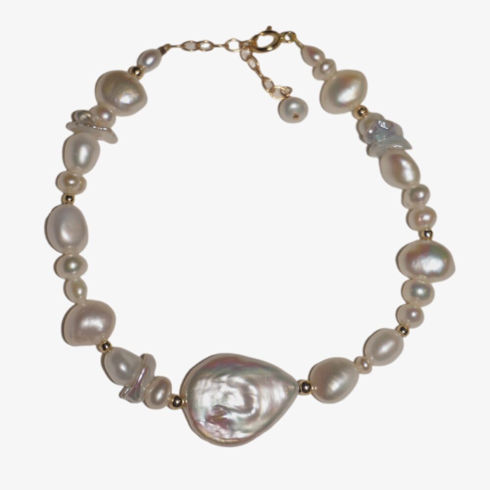 14K Gold-Filled Dainty Ophelia Pearl Bracelet