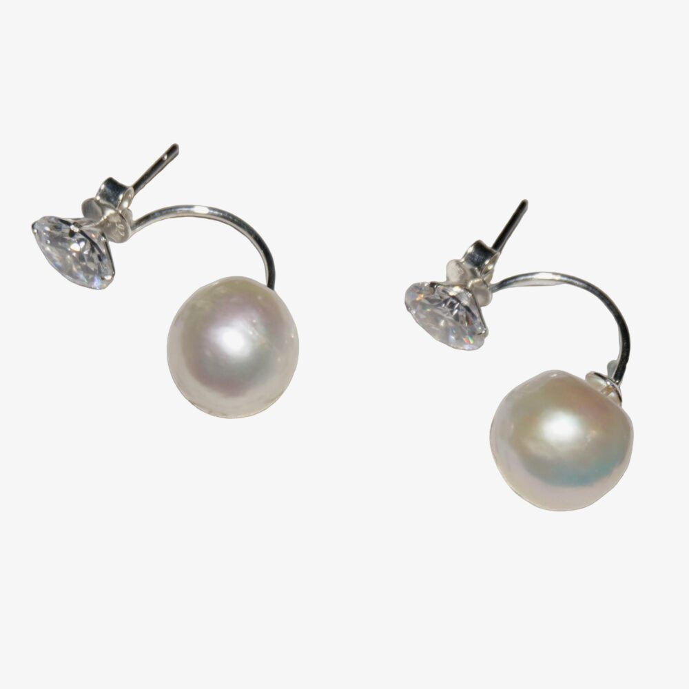 Sterling Silver Seren Pearl Drop Earrings