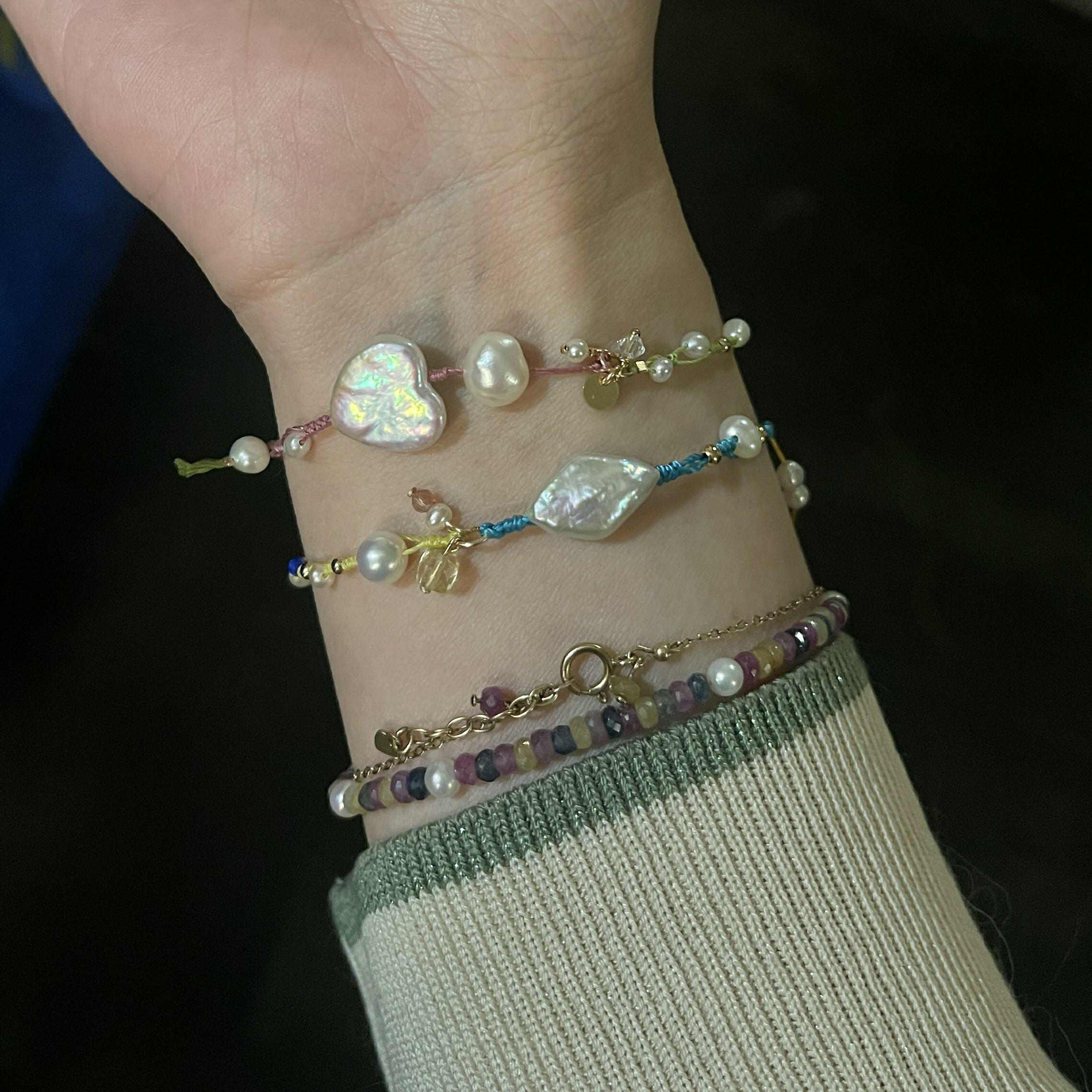 DAYDREAM DAYBREAK – 14K Gold-Filled Diamond Baroque Pearl Bracelet daybreak2.IMG 1748 1 1