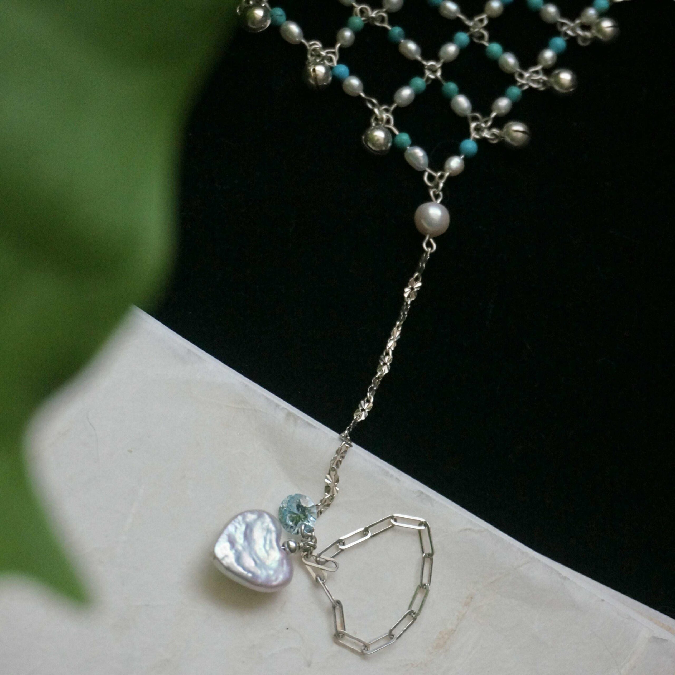 925 Sterling Silver ECHO Turquoise & Keshi Pearl Hand Chain echo4SC07970 1 1 scaled